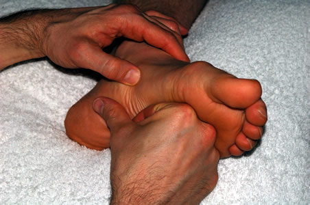 Marcos performing Reflexology
